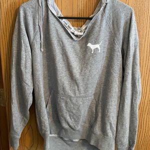 PINK long sleeve logo hoodie